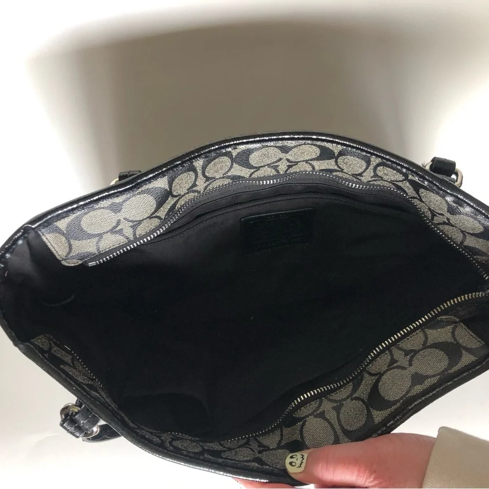 Coach Black Peyton Signature Tote